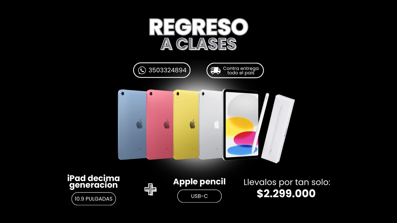 Banner de regreso a clases con iPad y MacBook