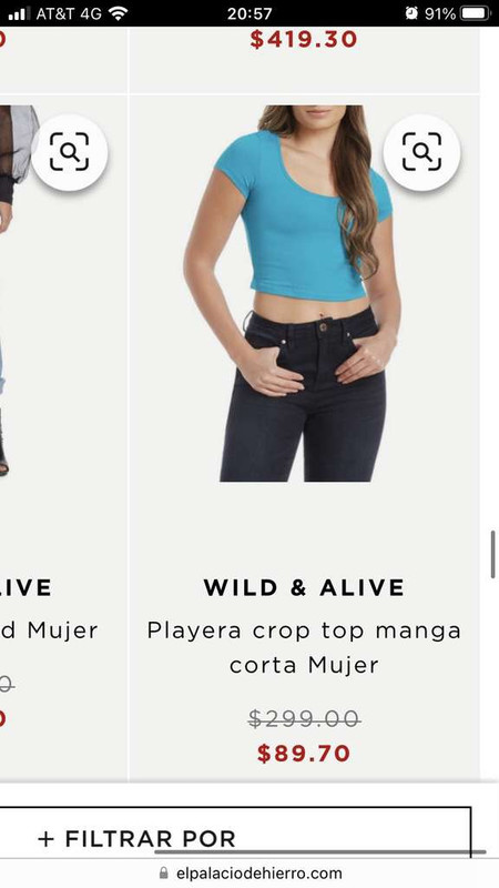 Palacio de hierro: crop top wild&alive varias tallas 