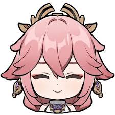 Header - A picture of the lady ; yae miko chibi .