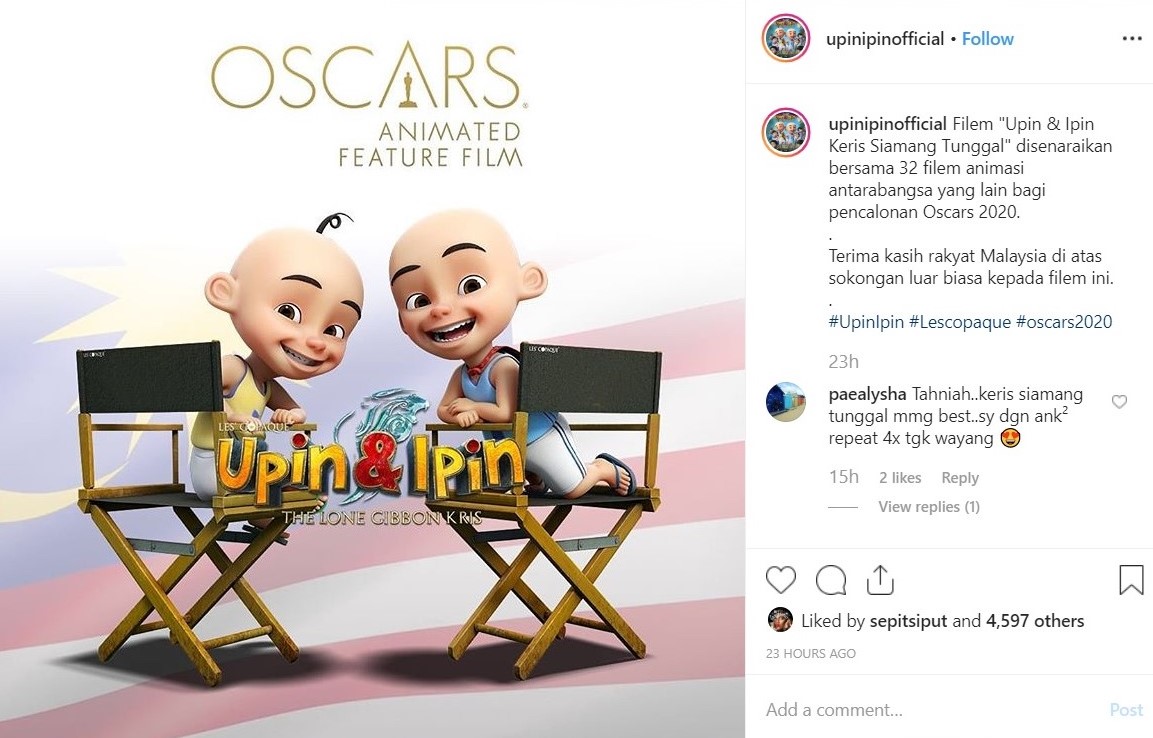 upin ipin keris siamang tunggal oscars 2020