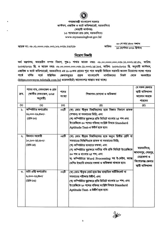 Customs-Excise-and-VAT-Commissionerate-Mymensingh-Job-Circular-2026-PDF-1