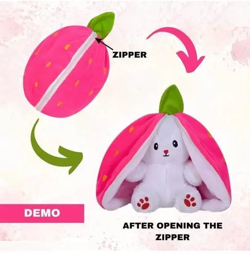 Hot Selling Reversable Cute Plush Big Ears Bunny Premium Quality - 35 cm (Multicolor) (T114)