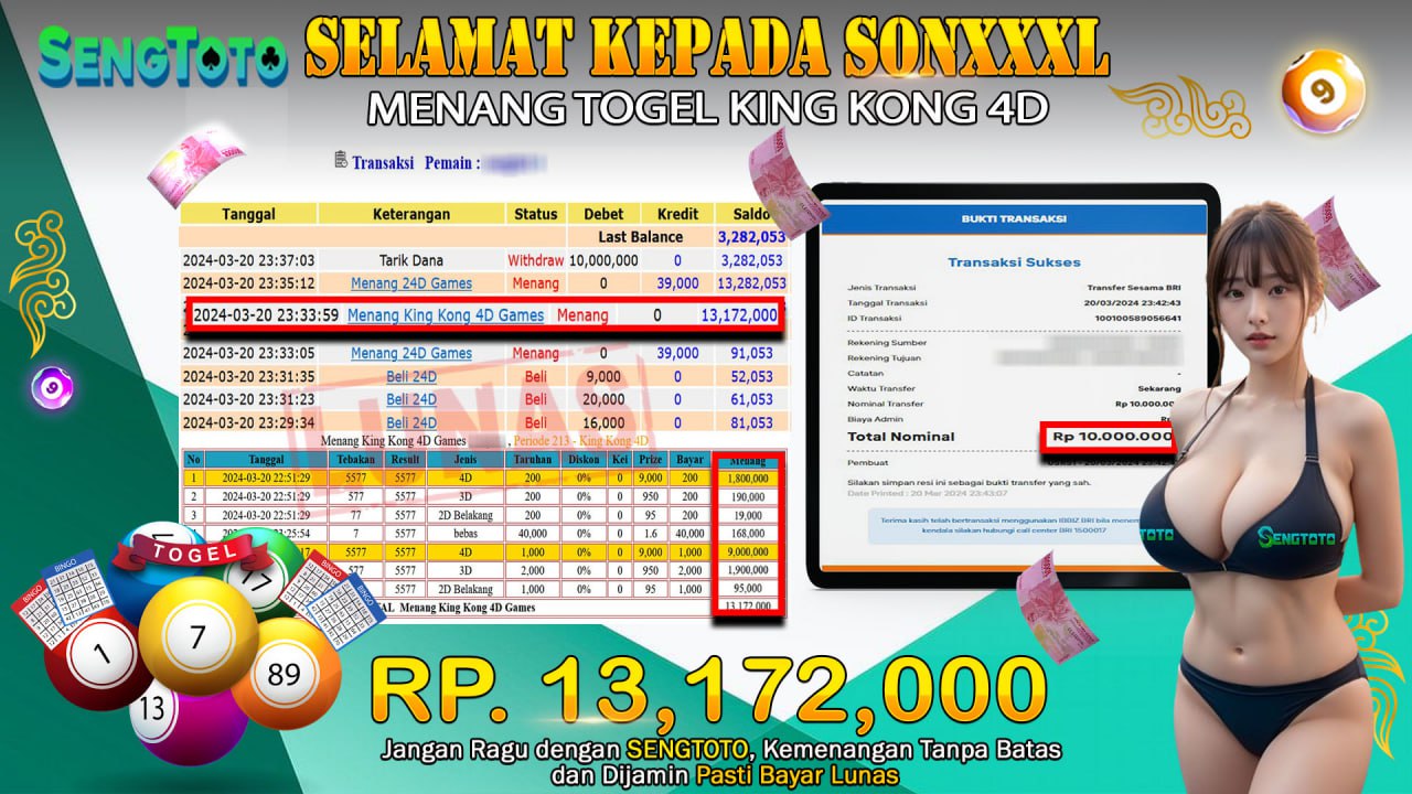 BUKTI PEMBAYARAN TOGEL KING KONG 4D