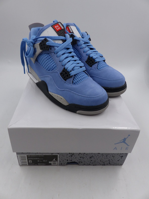 NIKE AIR JORDAN 4 RETRO UNIVERSITY BLUE/BLACK MENS SIZE 8 EUR 41 CT8527 400  | MDG Sales, LLC