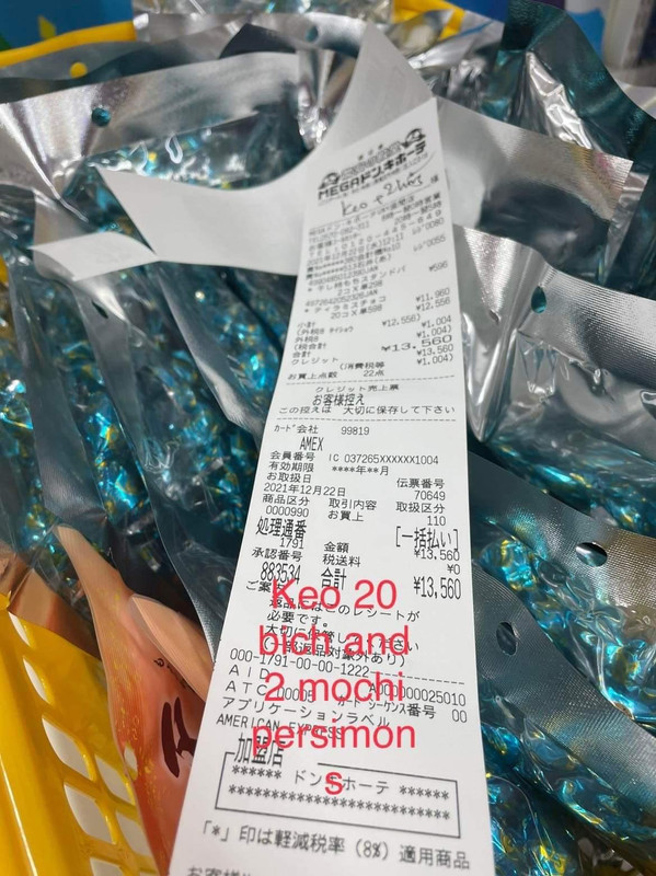 receipts mua hàng Japan Tiramisu