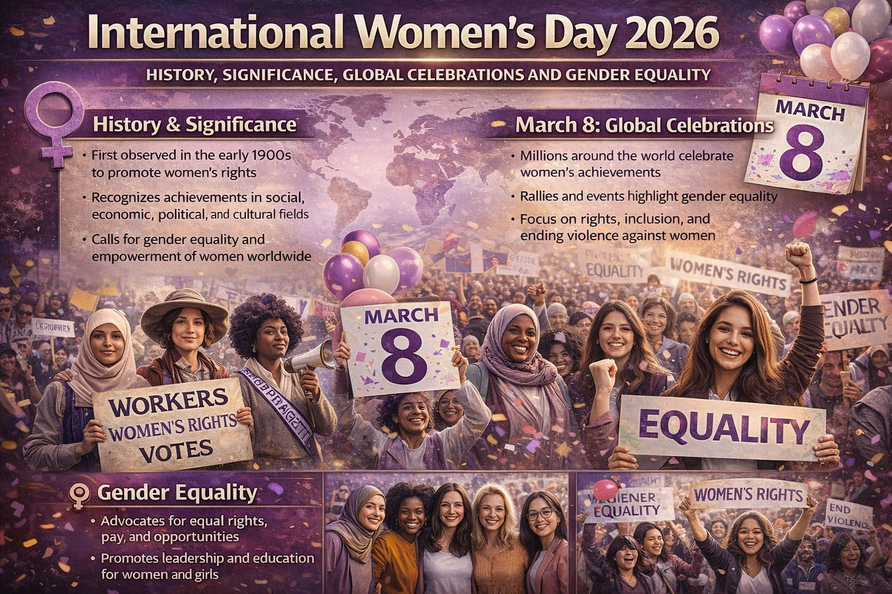 International Women’s Day 2026: History, Significance, Global Celebrations and Gender Equality International Women's Day 2026 infographic