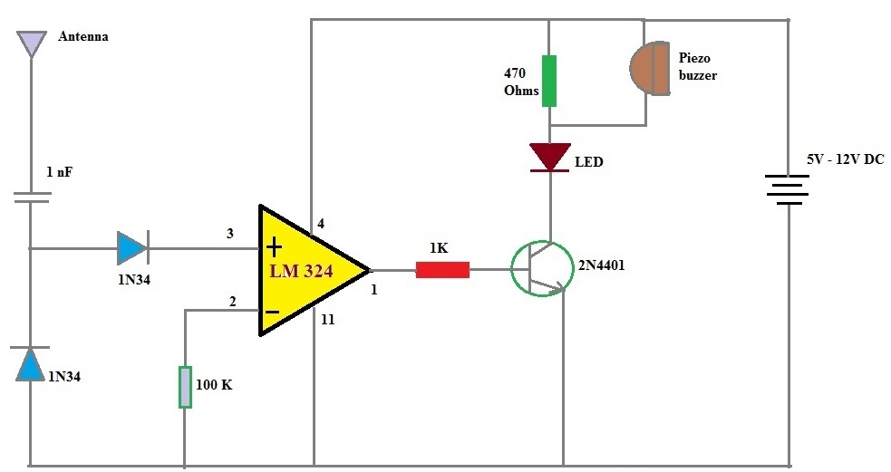 LM324 Cell Phone Detector
