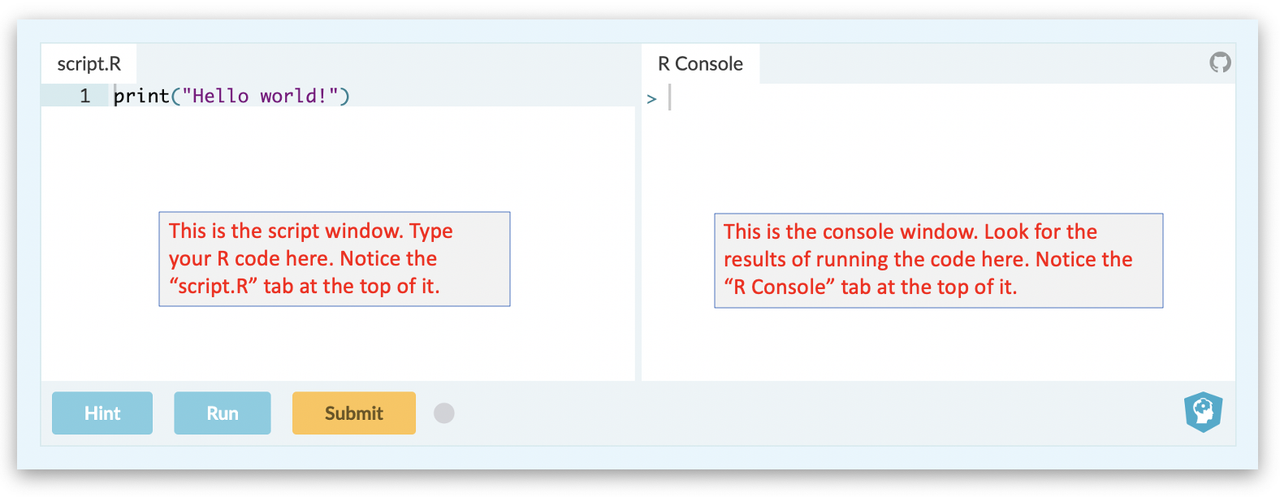 Image of RConsole explaining Script.R and RConsole windows