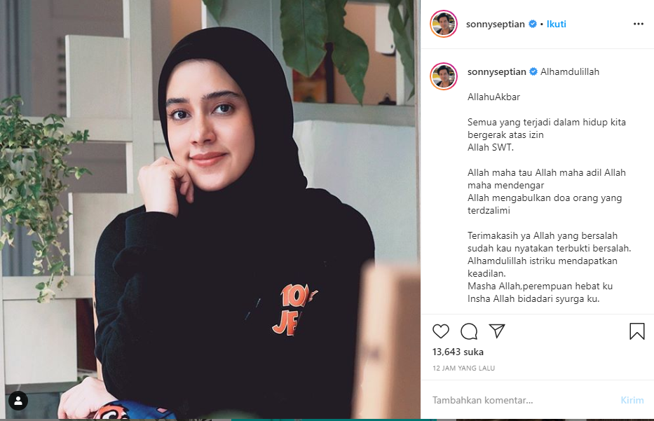 Postingan Sonny Septian