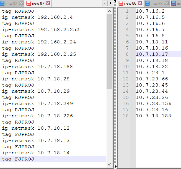 occurences or comparison with a list Notepad++ Community