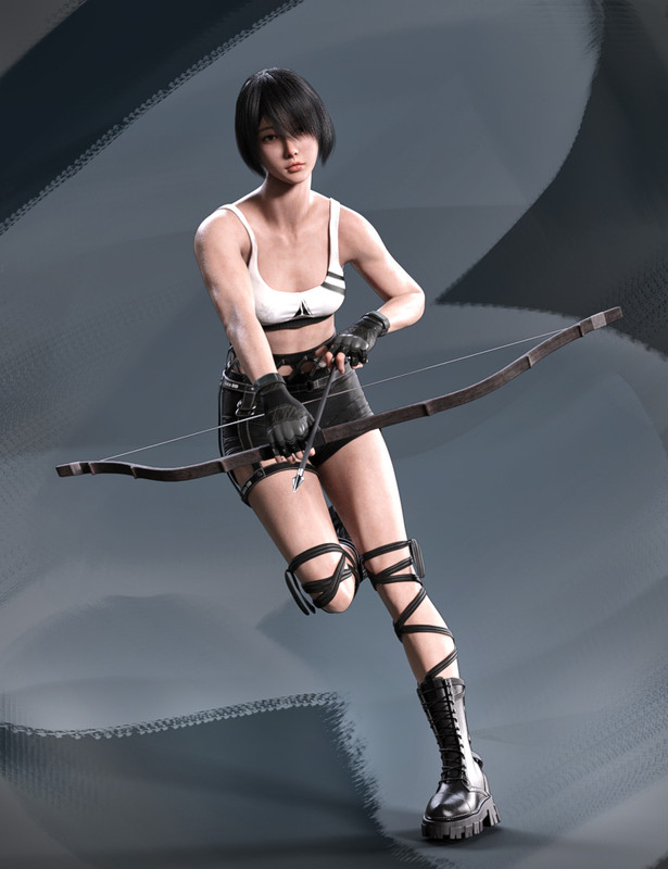 KuJ Girl’s Bow and Arrow Poses for Genesis 9