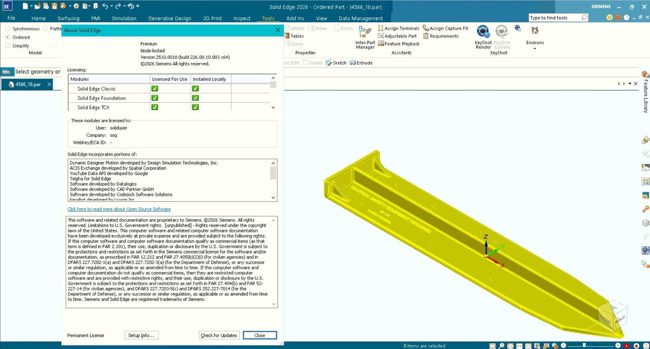 Working with Siemens Solid Edge 2026 MP10 full activated