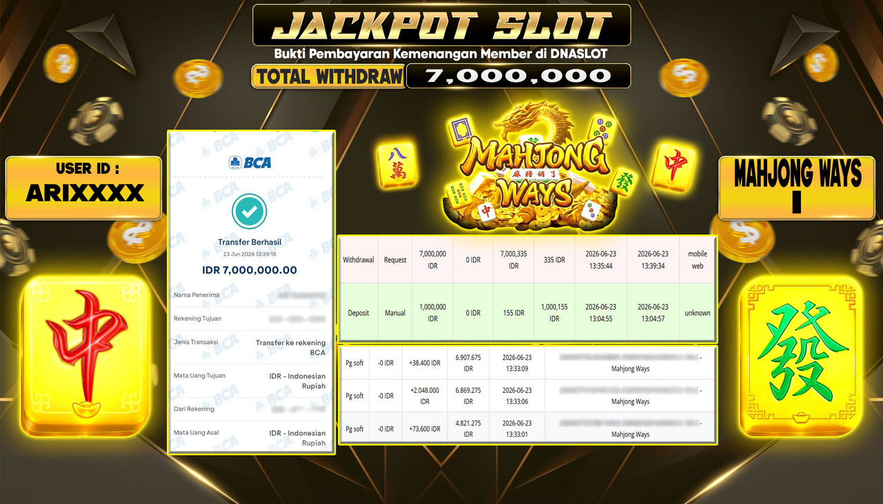 JACKPOT SLOT MAHJONG WAYS 1  23 JUNE 2026