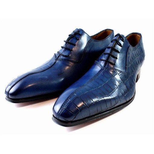 Kay Blue Half Crocodile Printed Calfskin Oxford | eBay display picture 3