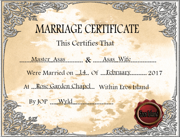 Marriage certificate образец