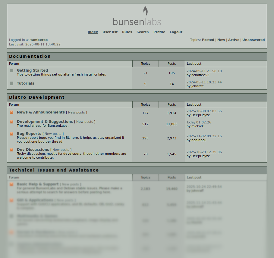 Bunsen Labs Linux Forums deviant Art CSS Style