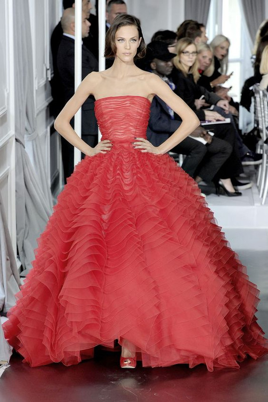 cd bright red ball gown