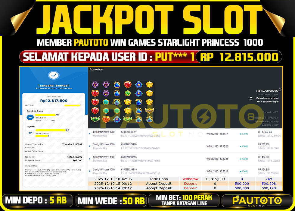 BUKTI JACKPOT LUNAS PAUTOTO