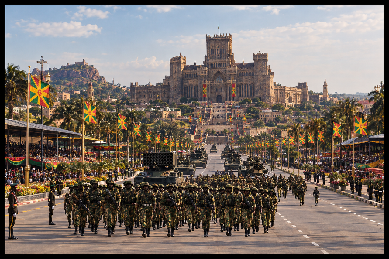 <br>Le grand défilé militaire de Ménaka, plus important événement national du pays<br>