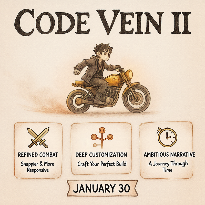 Code Vein II Hands-On: Time Travel, Golden Motorcycles, and Way More Combat Options Than Your Brain Can Handle 1 Dark fantasy anime gaming aesthetic with vampire gothic atmosphere