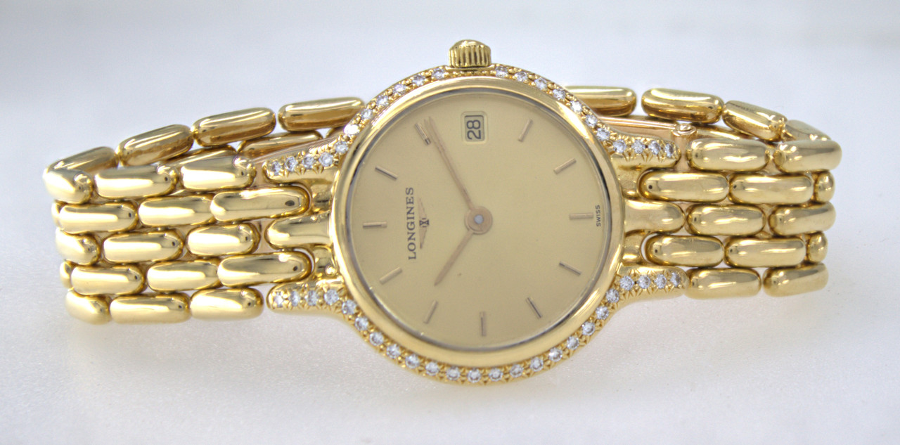 ルンルン！　18Kイエローゴールド Longines 18k Yellow Gold Diamond Ladies Watch | eBay