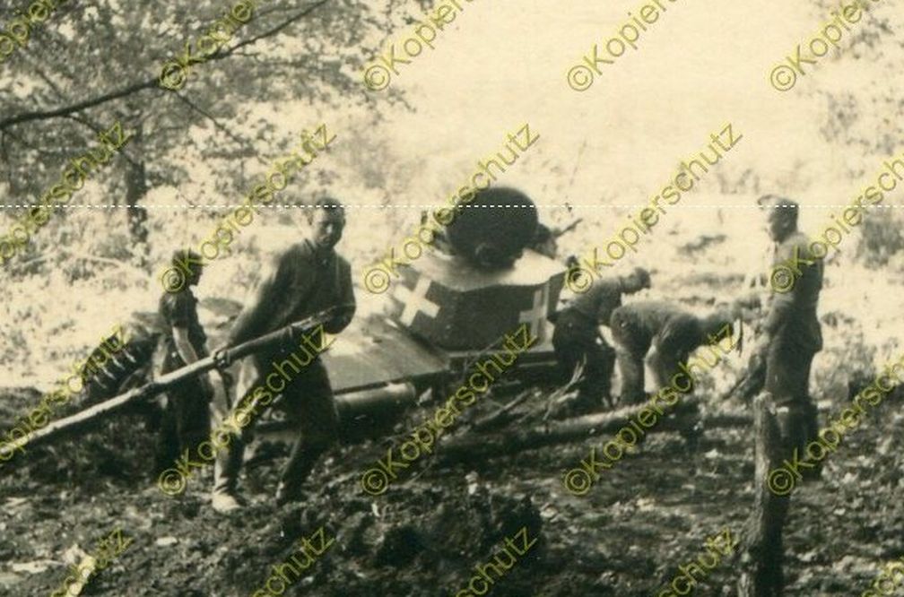 3. Panzer-Regt 11, Panzer versunken im Schlamm, Polen a6 (N)1923