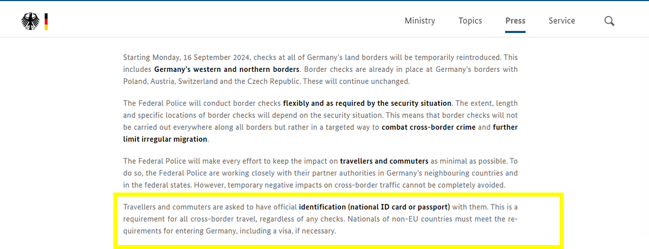 Controles en todas las fronteras terrestres alemanas - Controles policiales en zona Schengen - Pasaportes y Visas - Foro General de Viajes