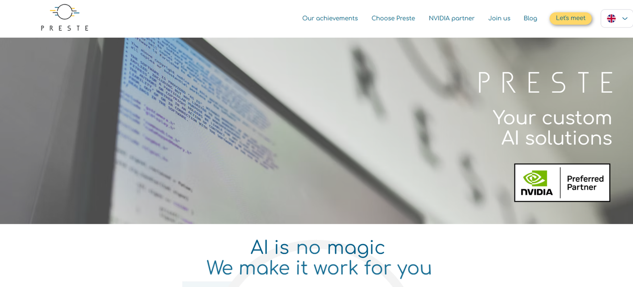 Preste Computer Vision Company Preste