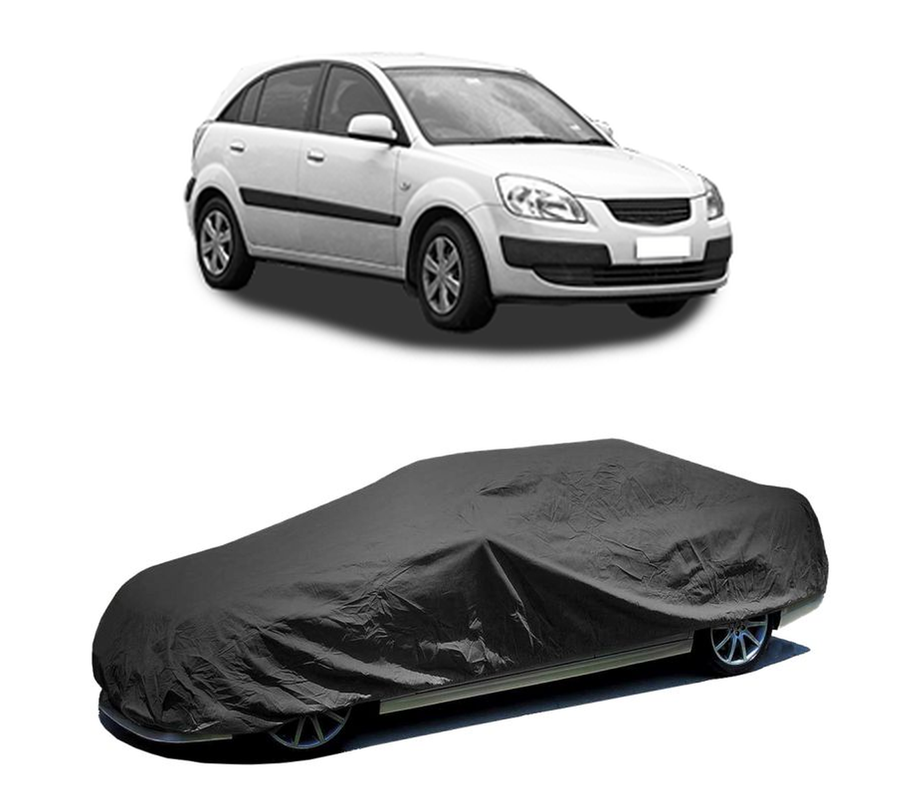 Husa tip prelata auto pentru KIA RIO II (JB) 2005 - 2011,culoare negru, material textil impermeabil, rezistanta la intemperii praf UV, CARPASSION Husa Protectie
