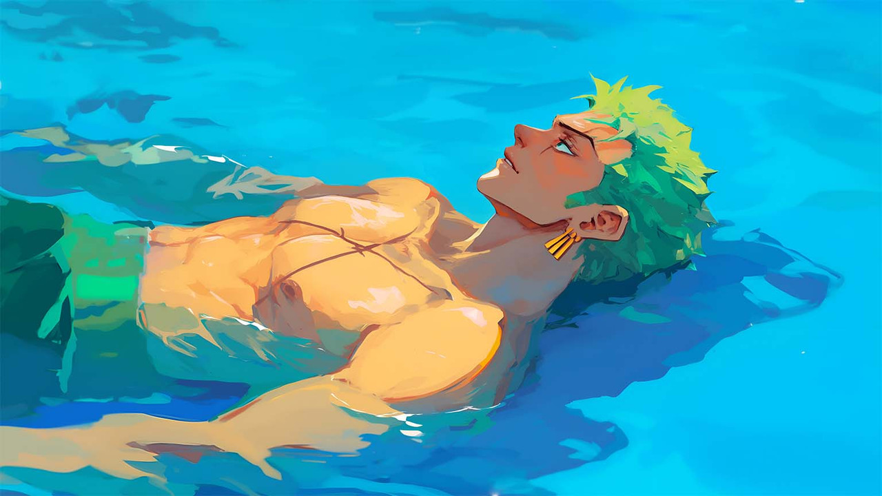 roronoa-zoro-relaxing-in-the-pool-deskto