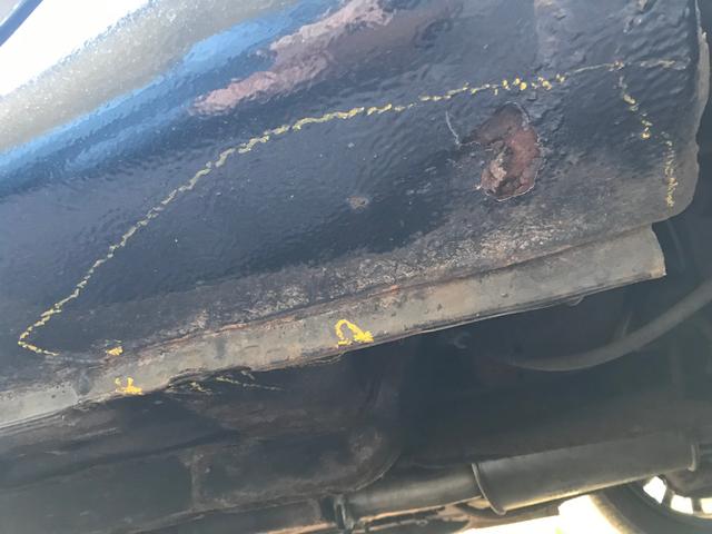 corrosion under passenger side seatbelt mounting