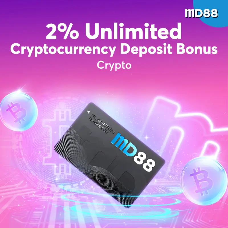 2% Unlimited Cryptocurrency Deposit Bonus ##Cryptocurrency players can enjoy unlimited bonus and low turnover.