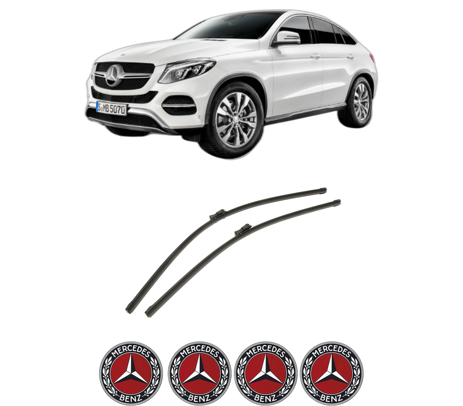 Set stergatoare auto MERCEDES-BENZ GLE Coupe (C292) din 2015-2019, pentru parbriz auto, 2 bucati, Bosch Aerotwin, din cauciuc siliconat rezistent, 4 Stickere Auto MERCEDES-BENZ
