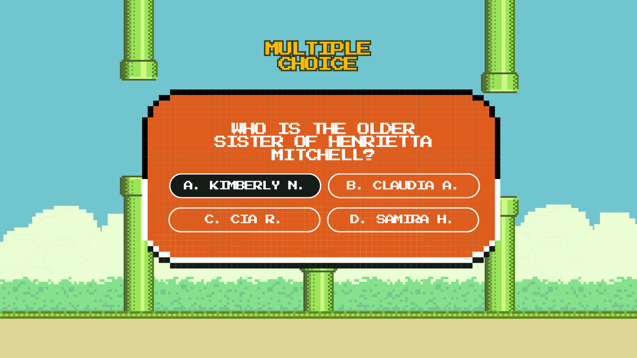 Blue Green Retro Pixel Playful Trivia Game Animated Quiz Presentation