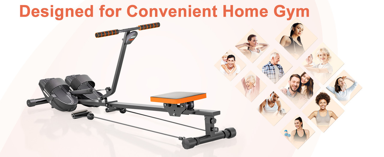 Rameur à Mouvement Réglable Par Cylindre Avec Ecran Lcd Résistance Hydraulique Charge De 100 Kg