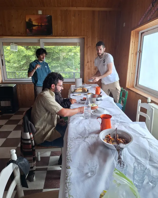 Setting up the lunch table