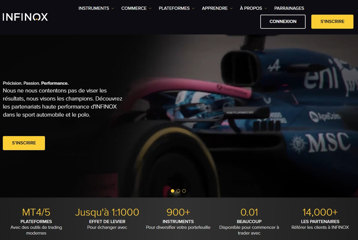 Infinox trading platform France with MT4 MT5 and IX Social features.