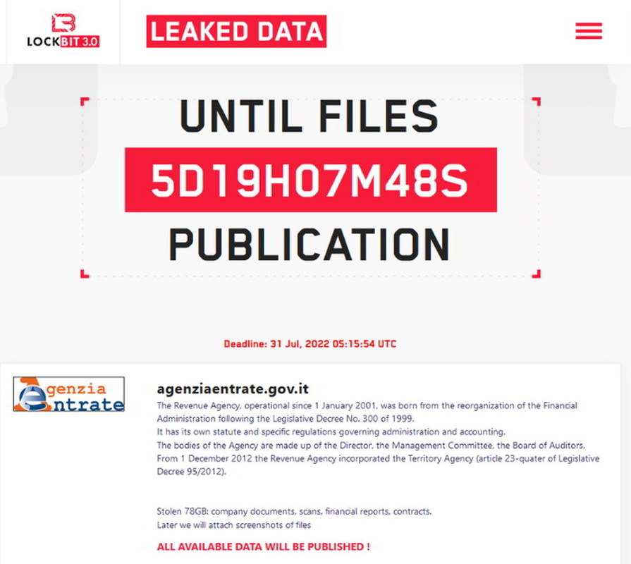attacco hacker agenzia entrate lockbit ransomware