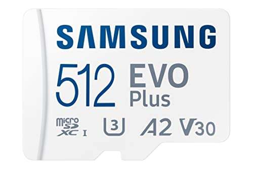 Amazon: SAMSUNG EVO Plus - Tarjeta de Memoria Micro SD + Adaptador, 512 GB microSDXC