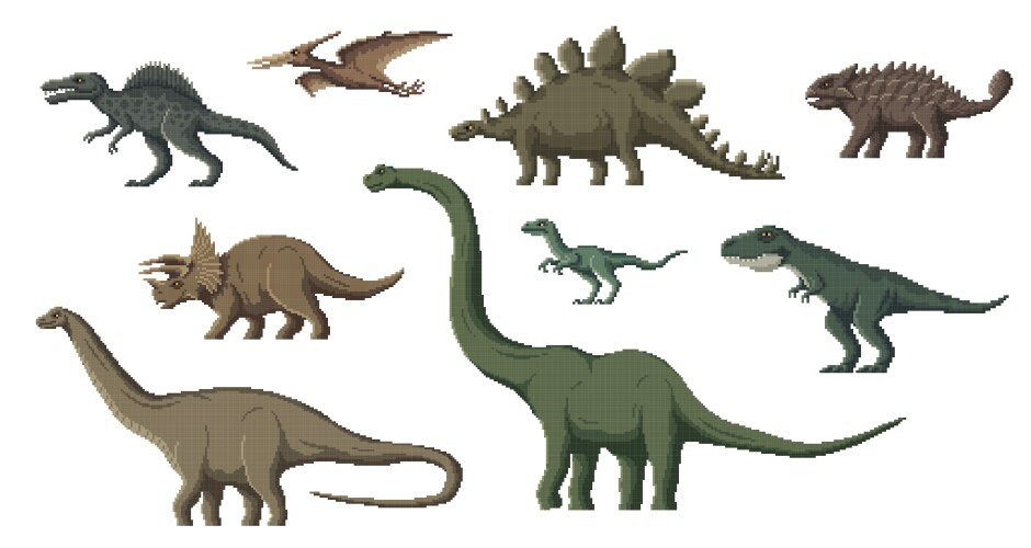 pixel-dinosaur-characters-8-bit-game-animal-asset-vector-47286574
