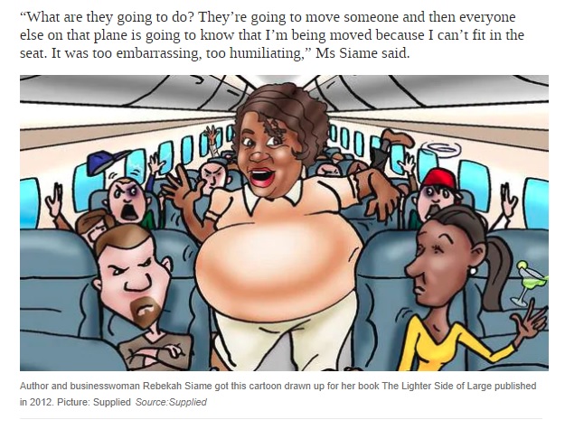 Ilustrasi yang dibuat untuk menggambarkan kondisi Rebekah saat dalam penerbangan menggunakan Air New Zeland