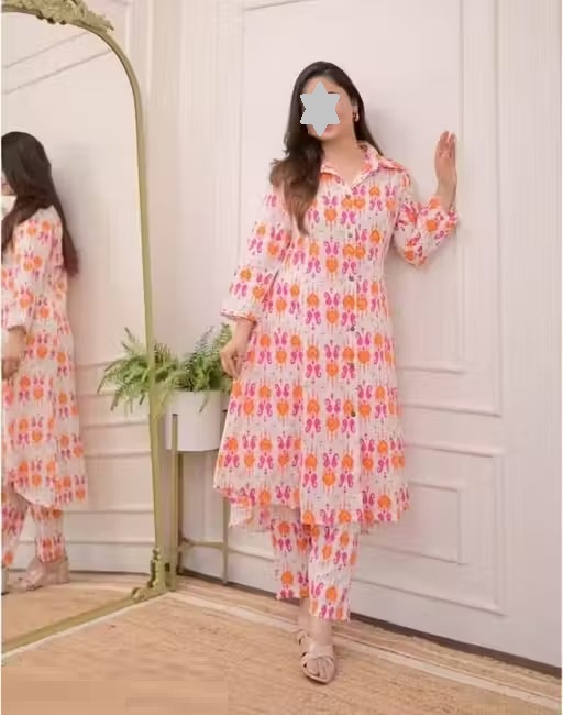 Cotton Co-Ords Set For Women Color 1 (KS164)