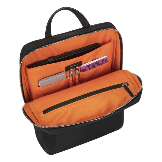 Bulto Targus Newport Ultra Slim mostrando su diseño 2 en 1 y materiales premium.