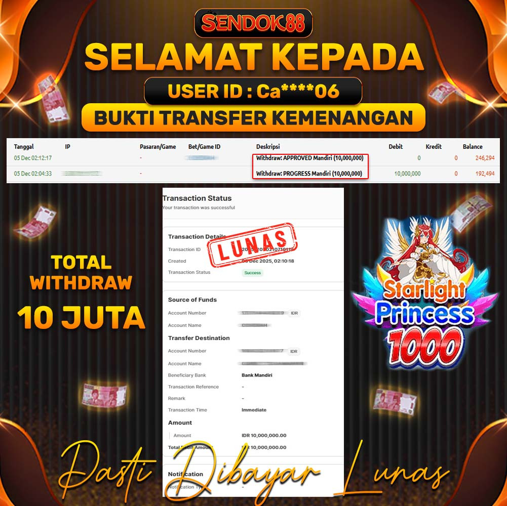 SENDOK88 JEPE! STARLIGHT PRINCESS 1000 Rp 10.000.000,- LUNAS!