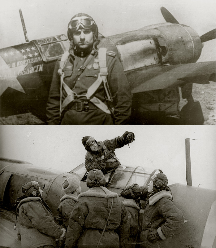 Lavochkin-La-5-180GvIAP-collective-farmers-of-the-Gorky-region-with-Sergeevich-Soshenko-Pyotr-1942-0