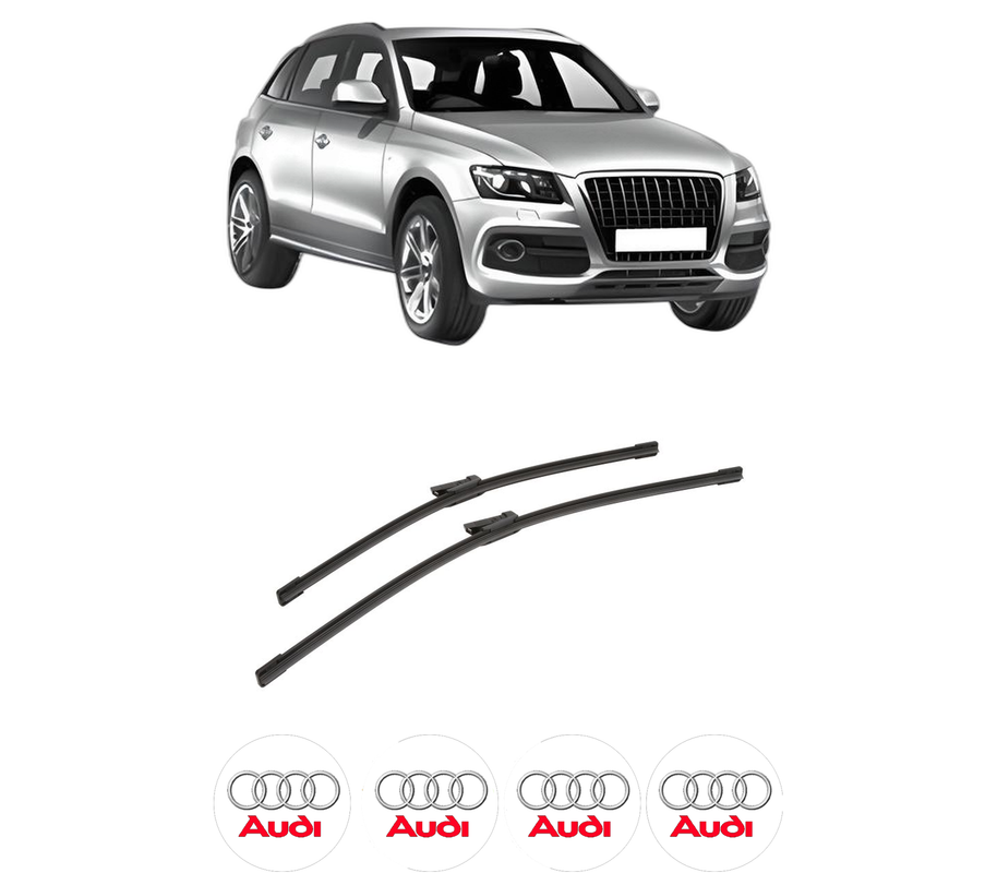 Set stergatoare auto AUDI Q5 Van (8RB) din 2008-2017, pentru parbriz auto, 2 bucati, Bosch Aerotwin, din cauciuc siliconat rezistent, 4 Stickere Auto AUDI
