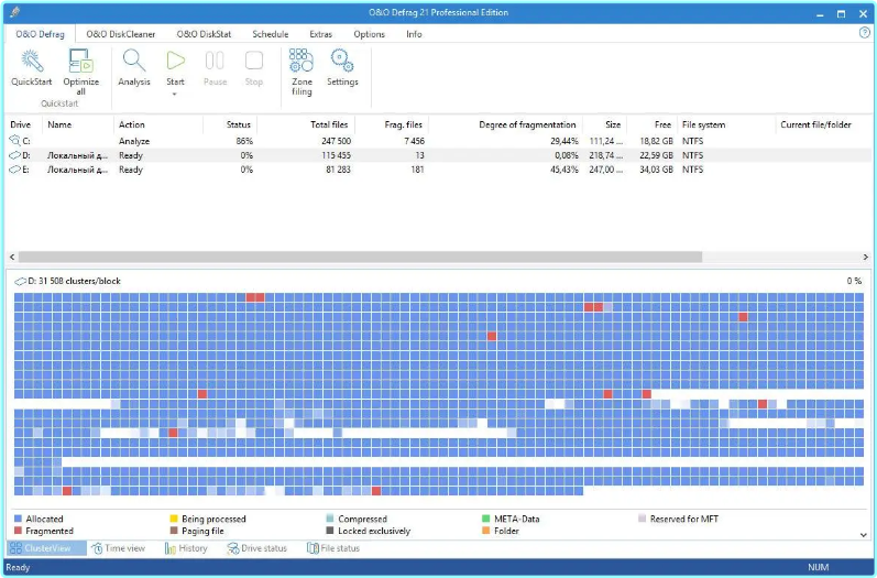 O&O Defrag Professional 30.0 Build 1073 RePack (& Portable) by elchupacabra – (21 MB)