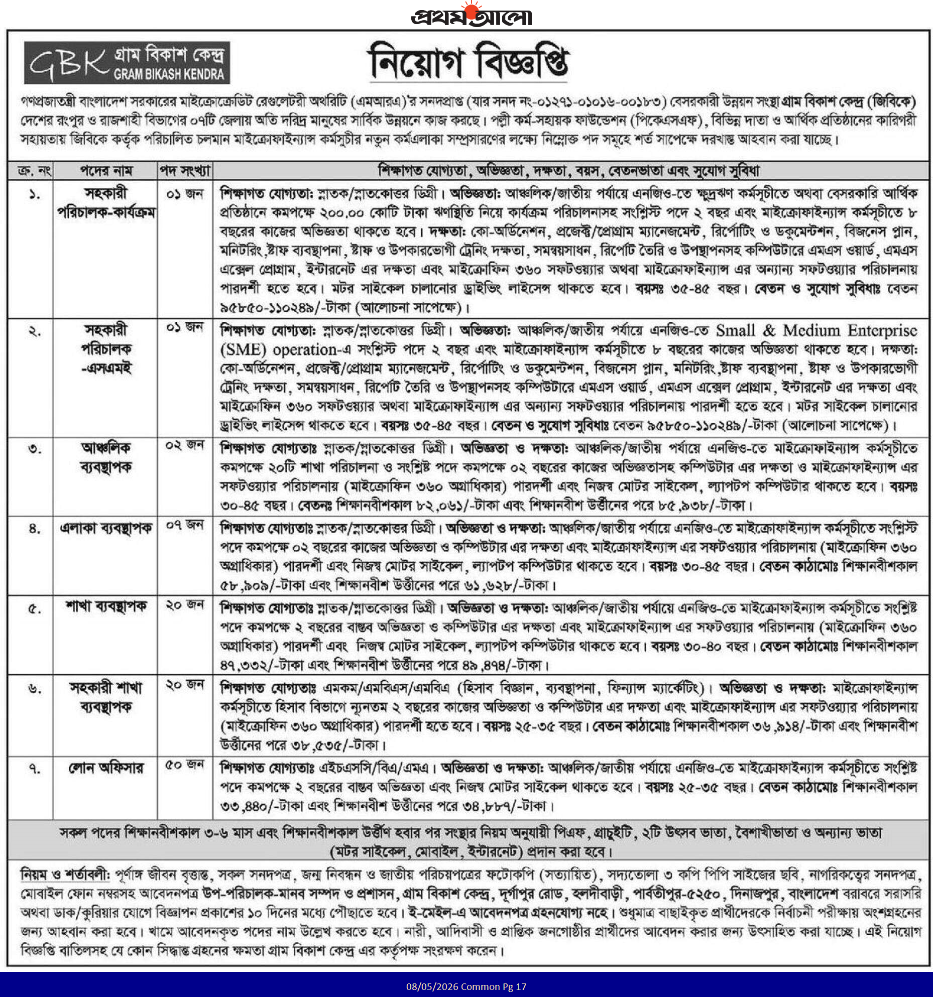 Gram Bikash Kendra Niyog 2026