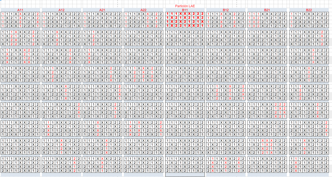 8 particiones Reducida 4 triples