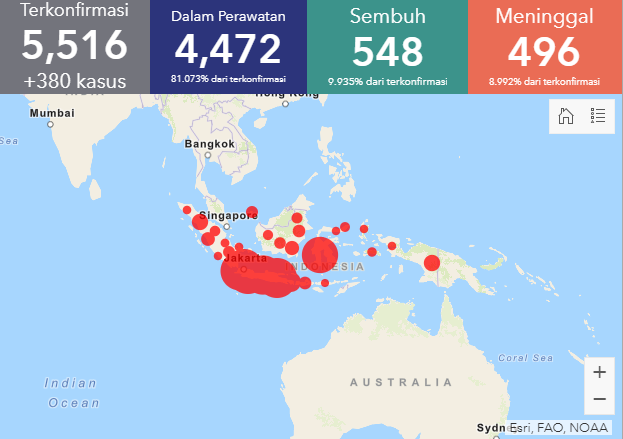 Update kasus Covid-19 Jumat 17 April 2020
